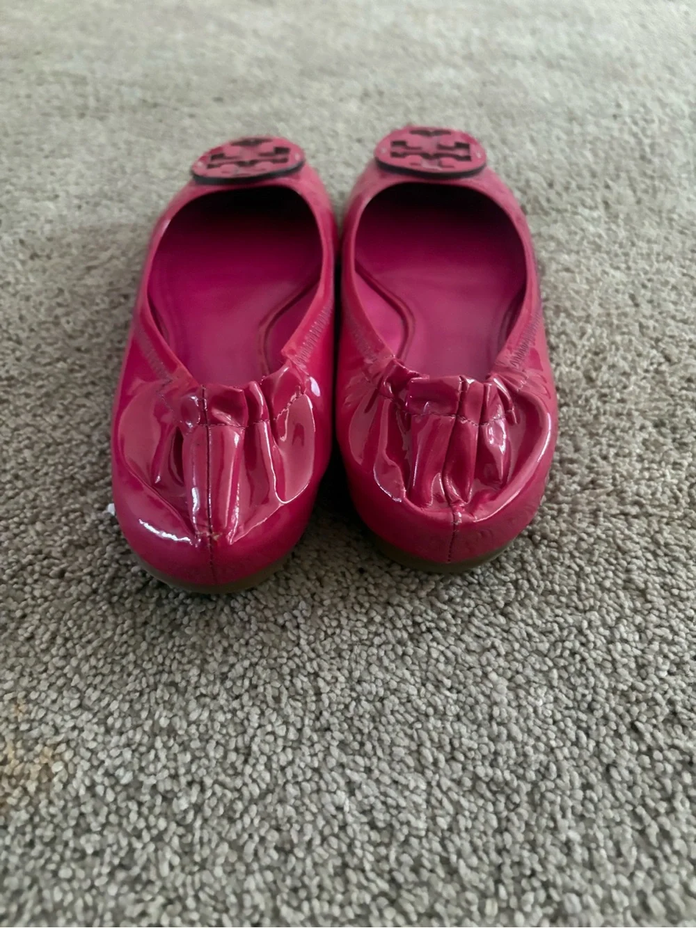 Women's Tory Burch Pink Patent Leather Ballet Flats